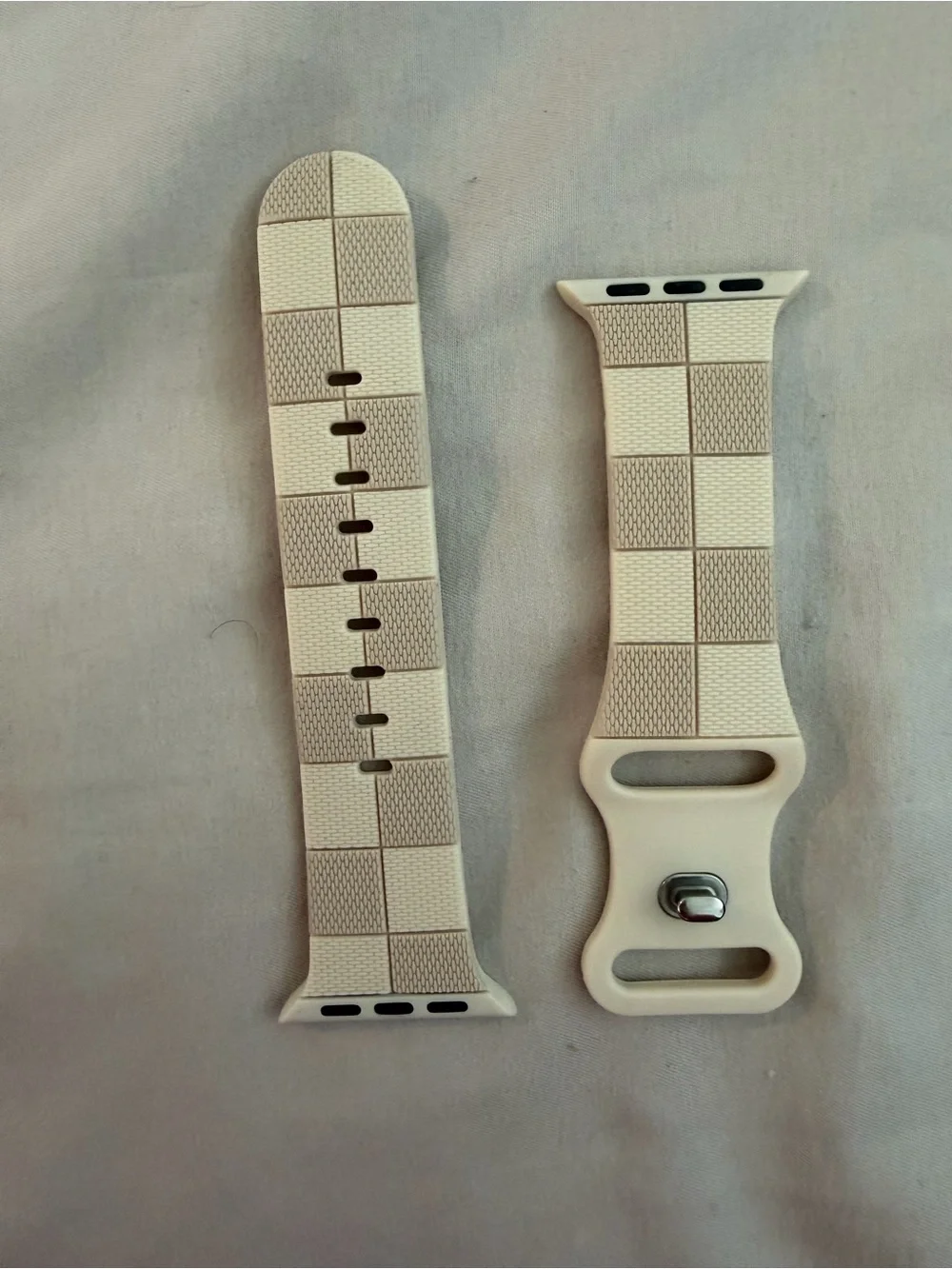 Silicone Apple Watch Bands Pack - Pink, Cream Check, and Burgundy